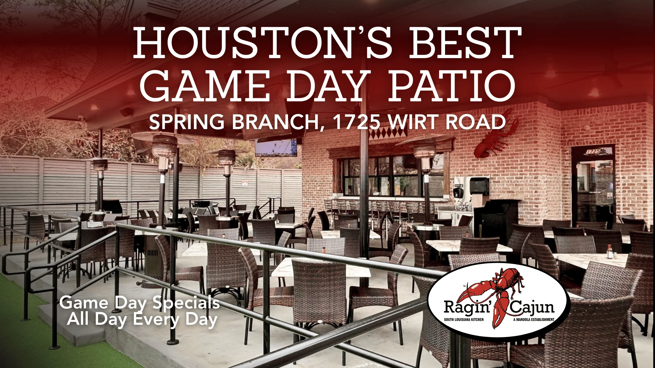 Houston’s Best Game Day Patio: Football, Food & Fun at Ragin’ Cajun Spring Branch/Wirt Road